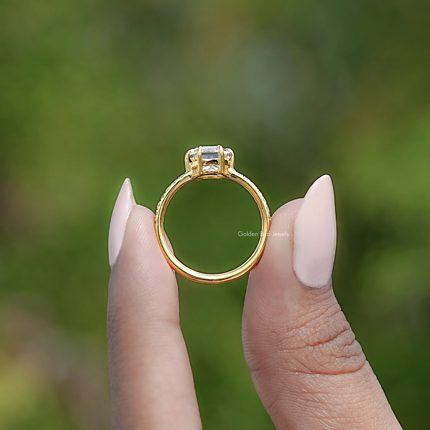 Old Mine Lozenge Cut Moissanite Engagement Ring