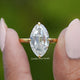 Moissanite Old Mine Moval Cut Solitaire Ring