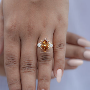 Moissanite Old Mine Moval Engagement Ring