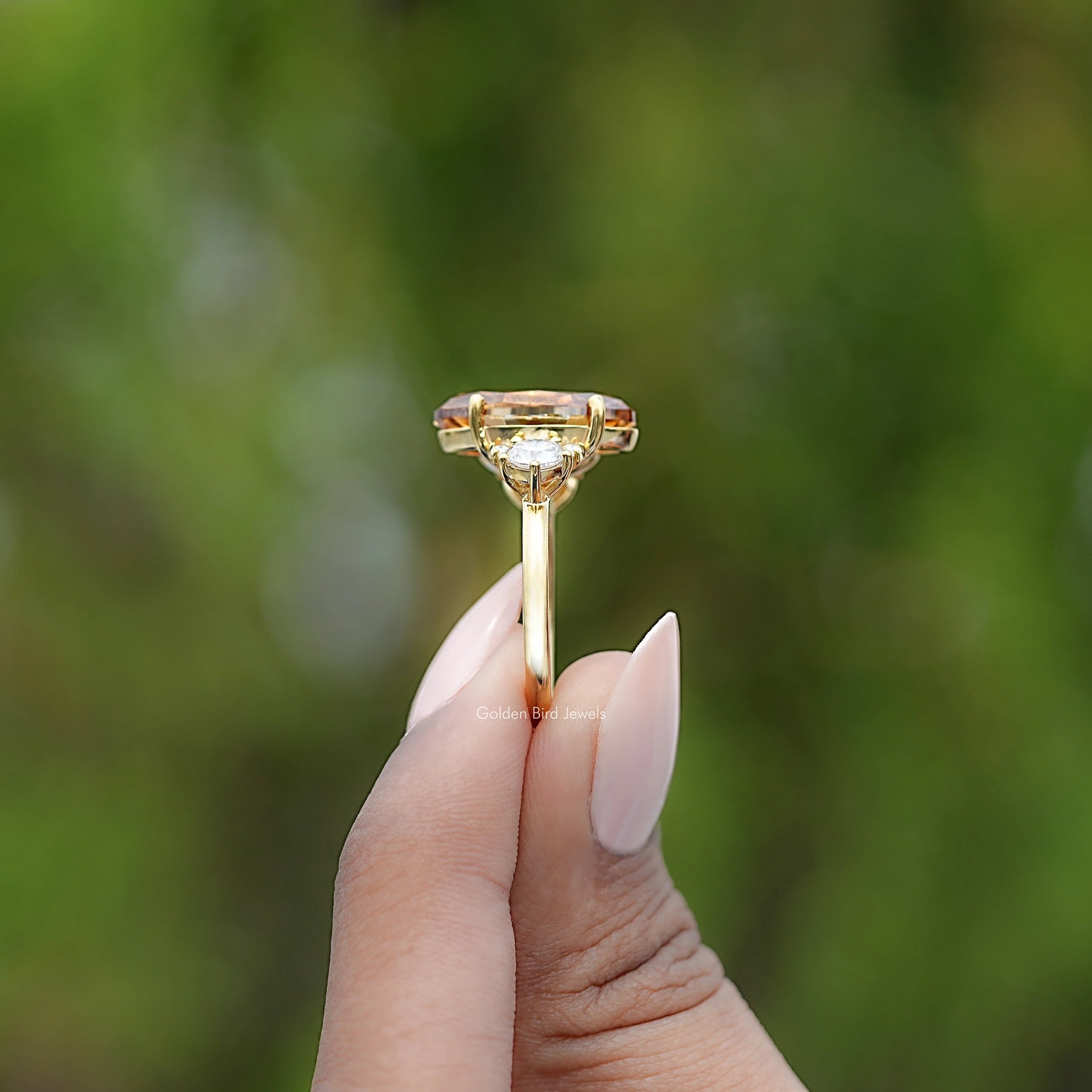 Moissanite Old Mine Moval Engagement Ring