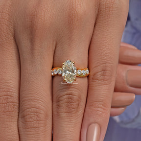 Old Mine Oval Cut Moissanite Ring
