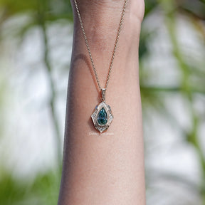 Moissanite Old Mine Pear Cut Designer Pendant
