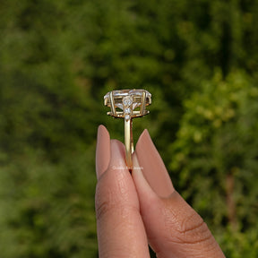 Oval Cut Moissanite Cluster Engagement Ring