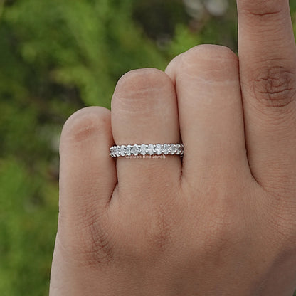 Top View Of Oval Shaped Moissanite Full Eternity Band
