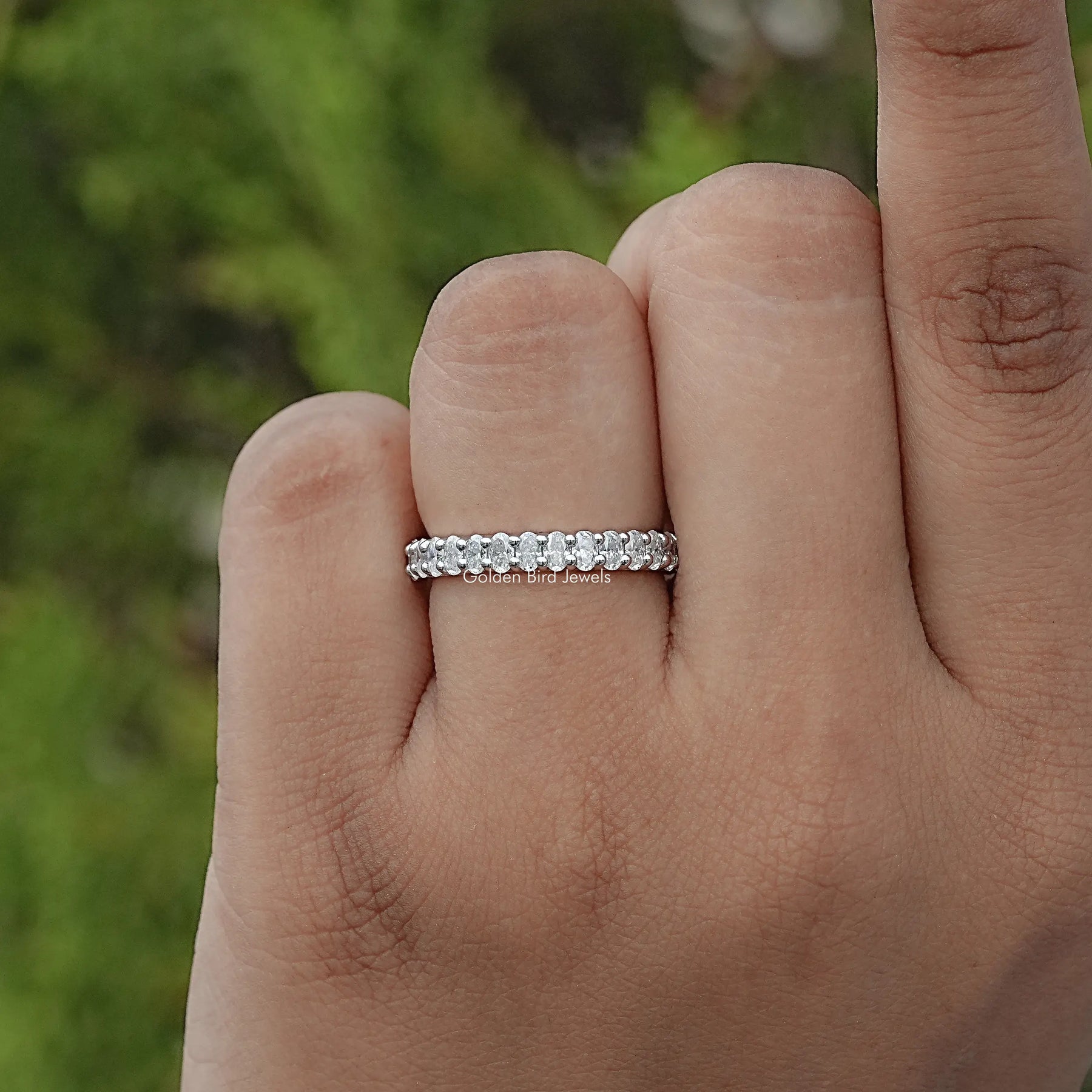 Oval Shaped Moissanite Full Eternity Band