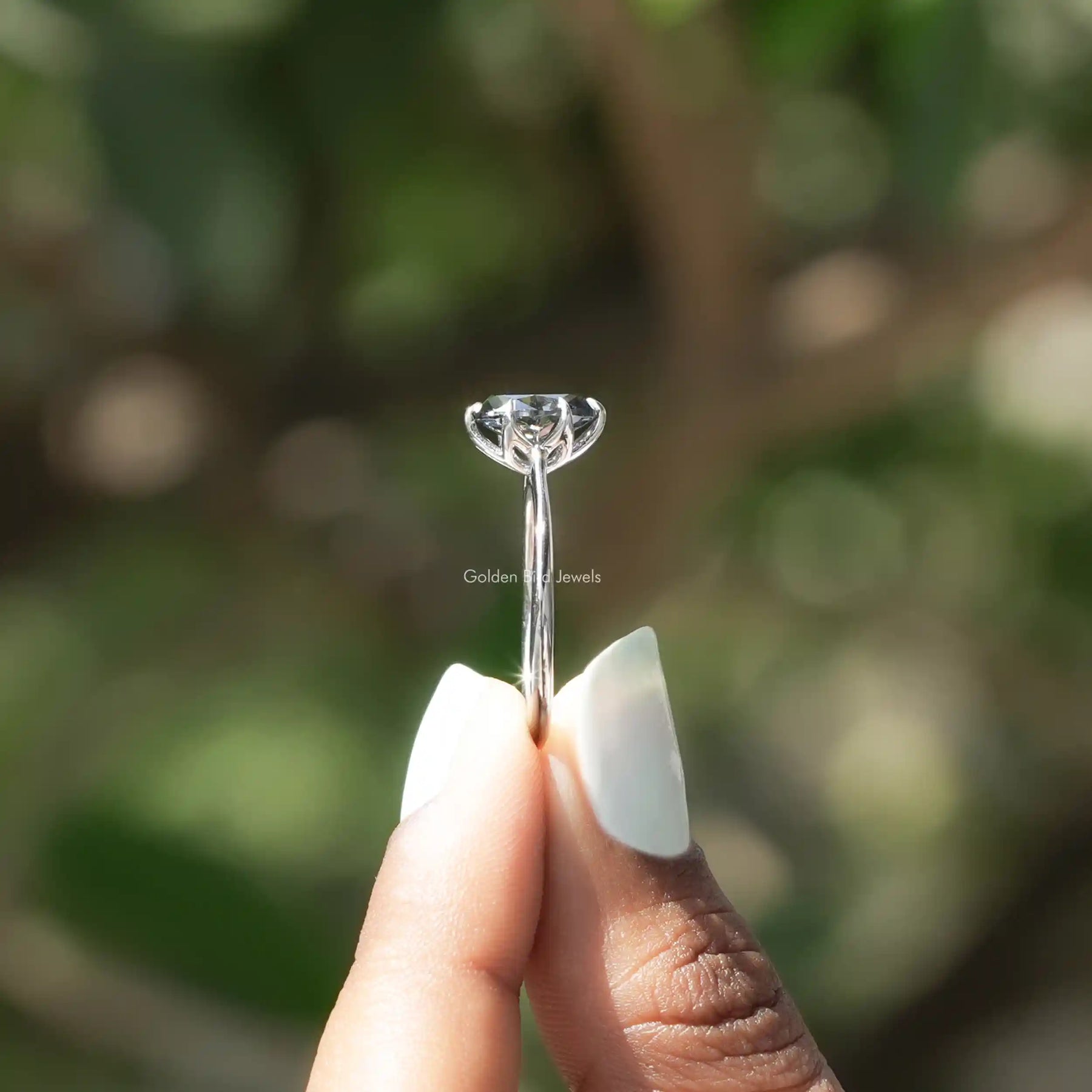 Oval Cut Solitaire Moissanite Engagement Ring