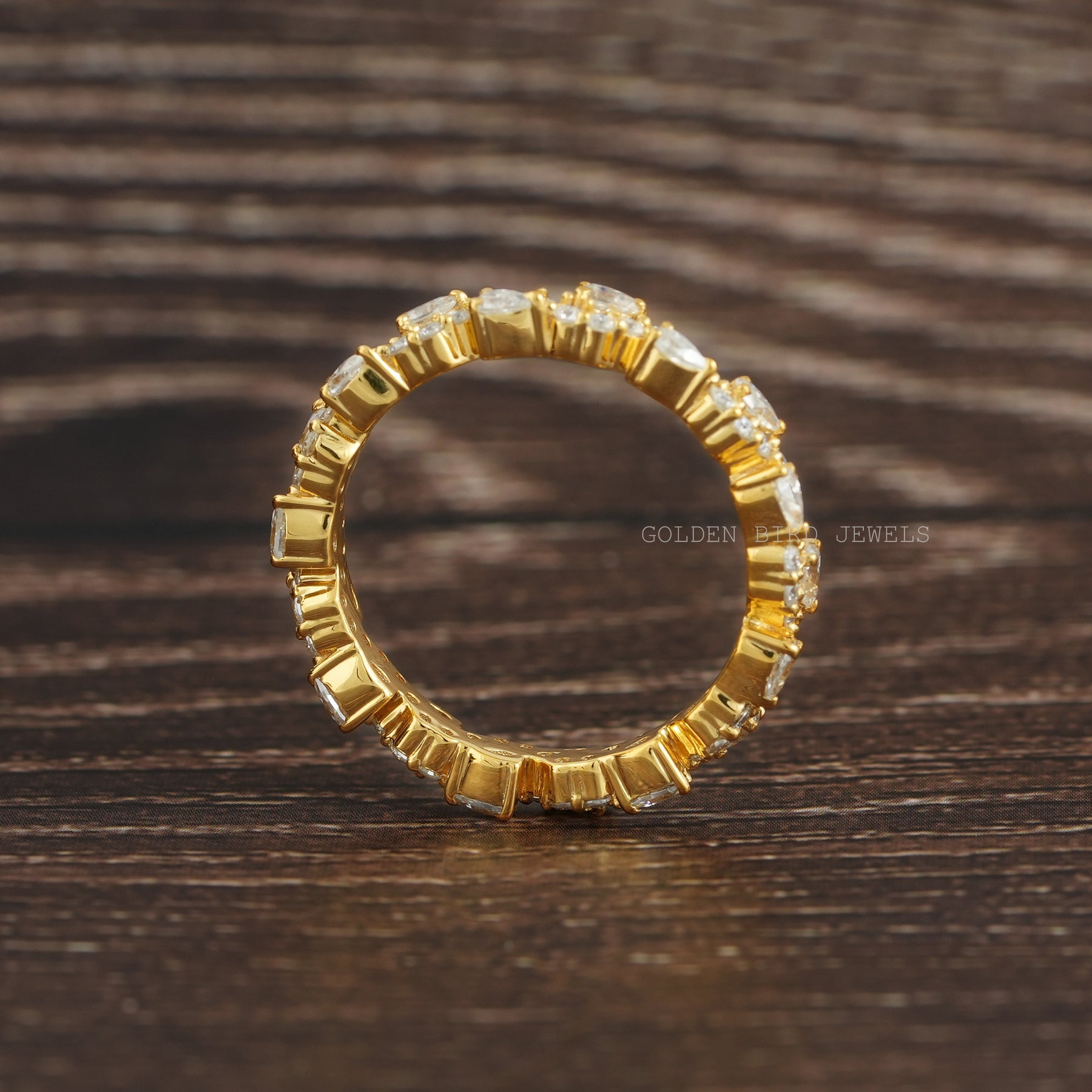 Pear And Round Eternity Moissanite Wedding Band