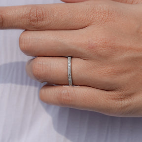 Moissanite Round Shaped Eternity Wedding Band