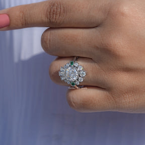 Round Shaped Moissanite Halo Ring