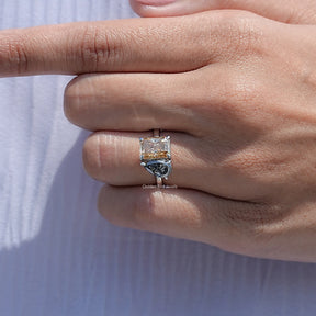 Radiant And Pear Cut Moissanite Toi Moi Ring