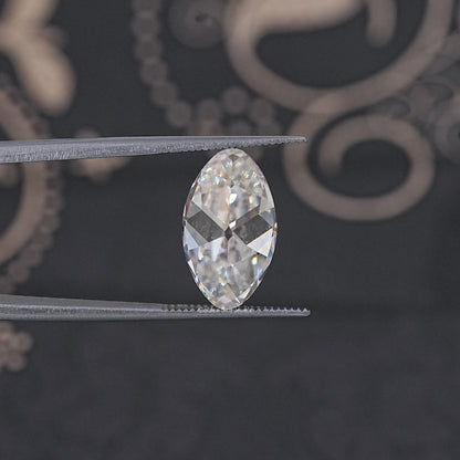 Back View Of Old Mine Moval Loose Moissanite Stone