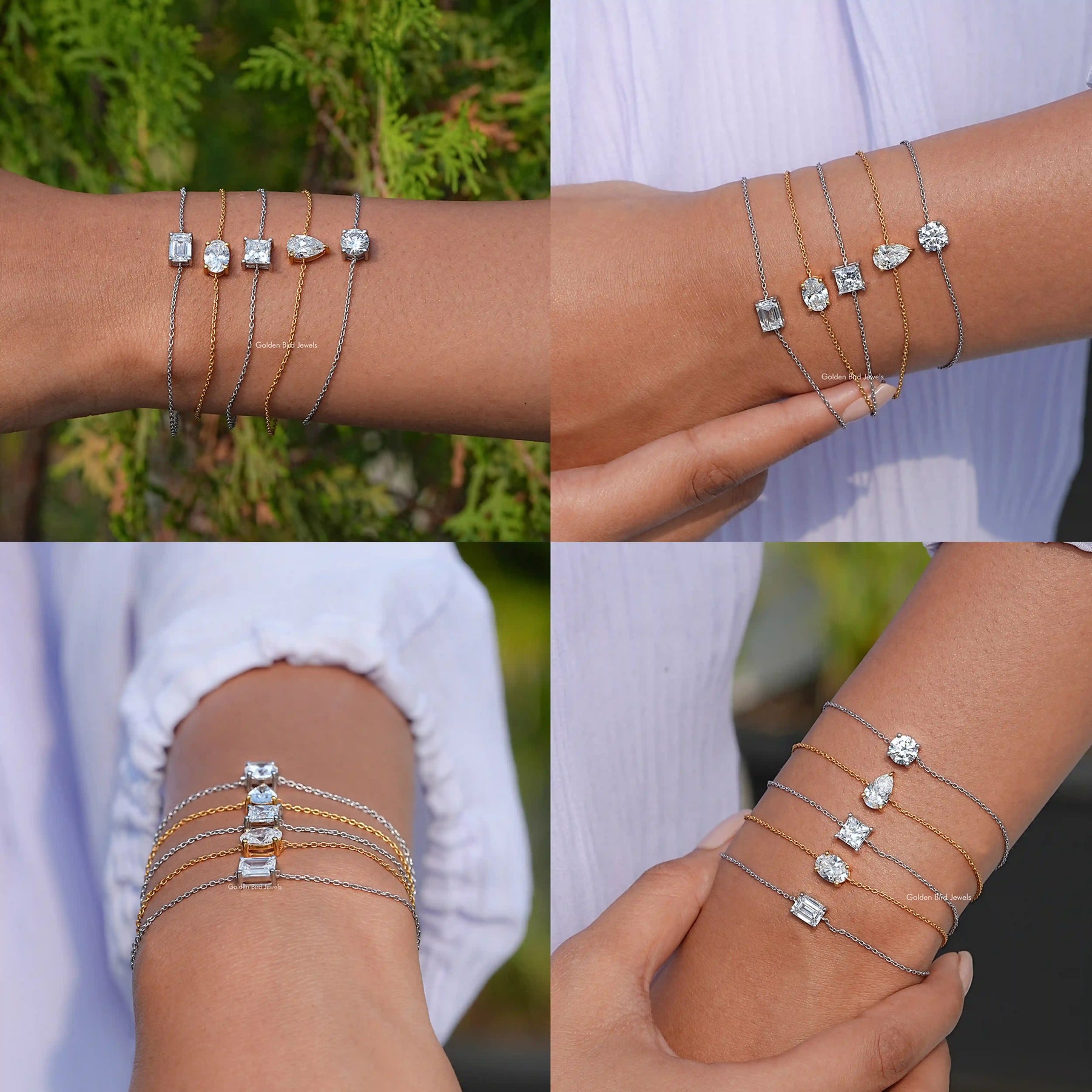 Front back side or  close view of a lab diamond chain bracelet 