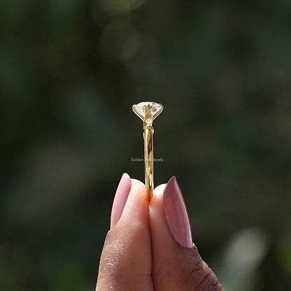 OEC Round Moissanite Solitaire Accent Ring