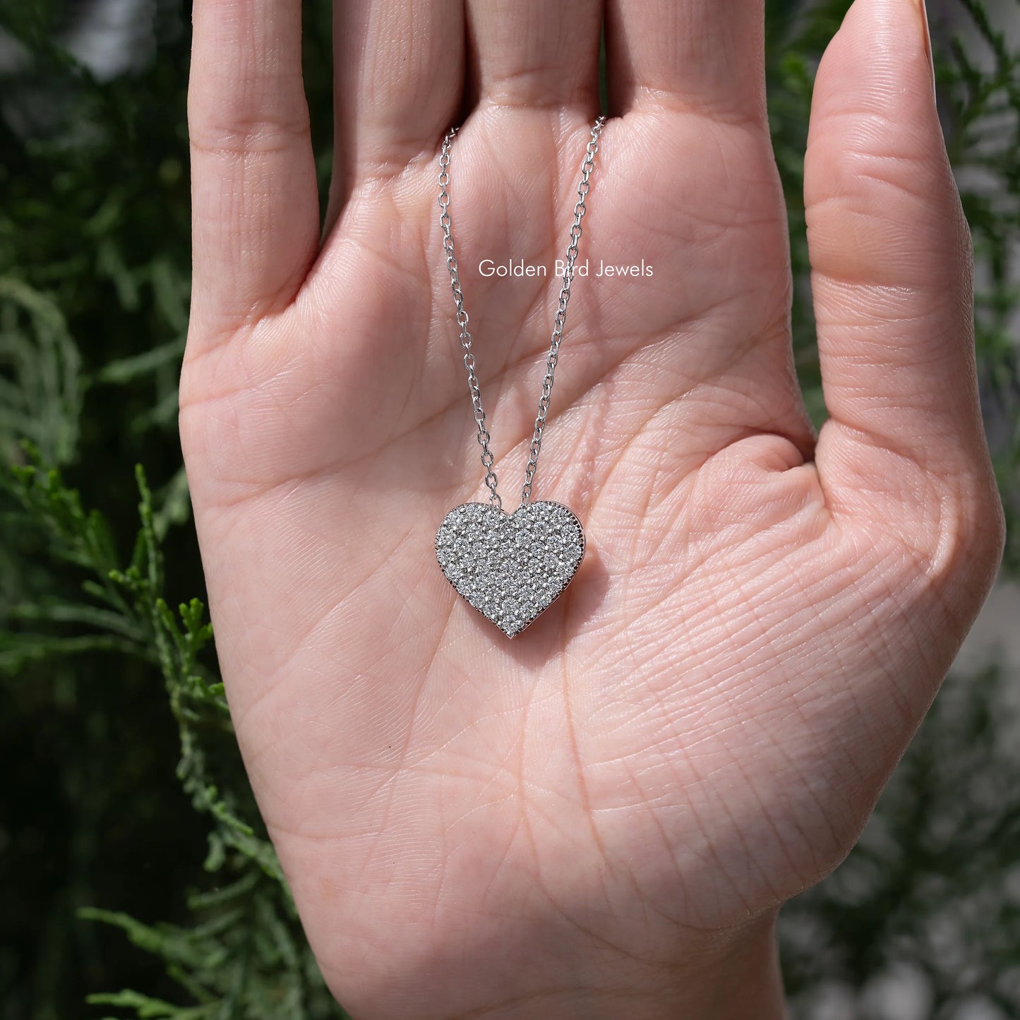 Heart Shape Cluster Diamond Pendant Necklace