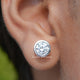 Close Up View Of Lab Diamond Round Cut Bezel Set Stud Earrings