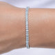 Close up View of Emerald Cut Lab Diamond Tennis Bracelet