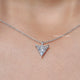 Close Up View of Triangle Cut Lab Diamond Solitaire Necklace