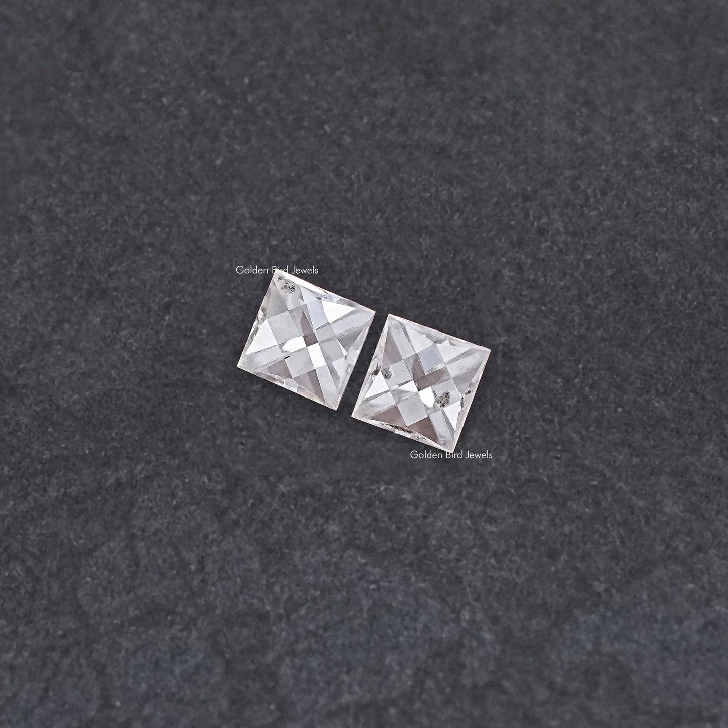 Top View of French Cut Loose Moissanite Pair 