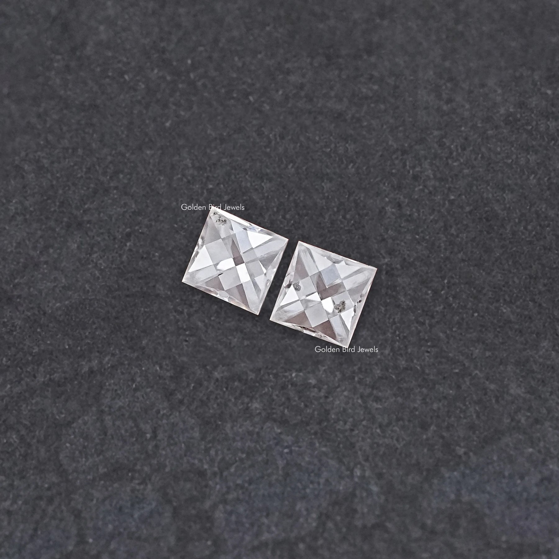 Off White French Cut Loose Moissanite Pair