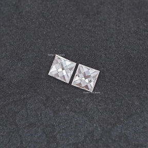 Off White French Cut Loose Moissanite Pair