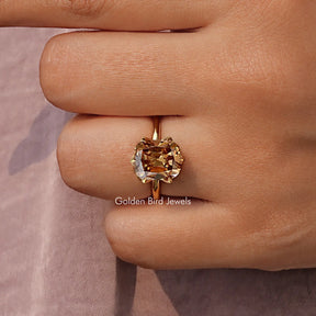 Old Mine Cushion Cut Decorative Moissanite Prong Set Ring