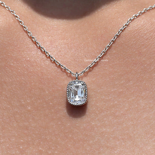 Old Mine Cushion Cut Moissanite Solitaire Pendant