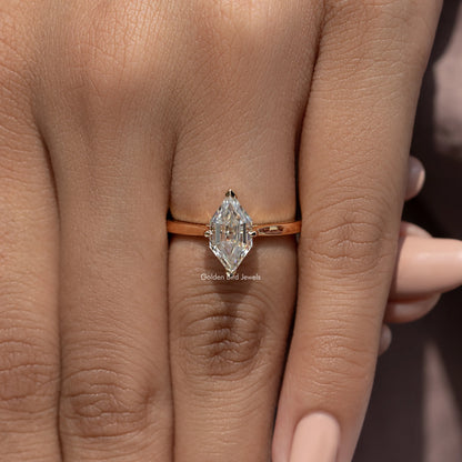 Step Cut Moissanite Dutch Marquise Ring