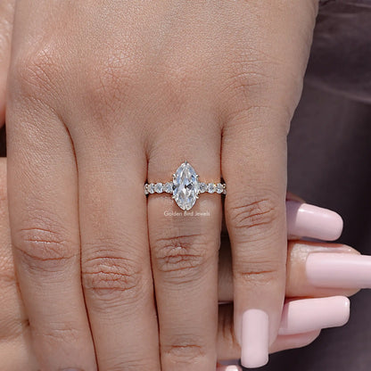 Moissanite Old Mine Moval Accent Stone Ring
