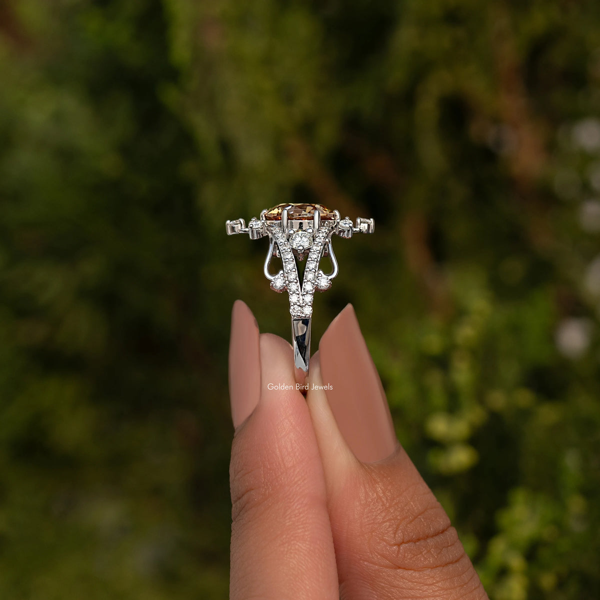 Old European Round Cut Moissanite Ring