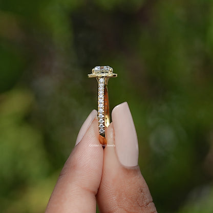 Side View of Old European Round Moissanite Solitaire Ring