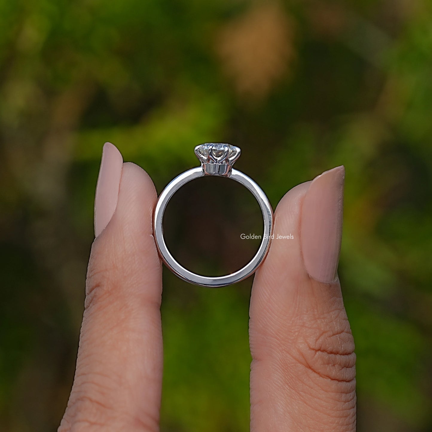 Back View Of Moissanite Solitaire Ring
