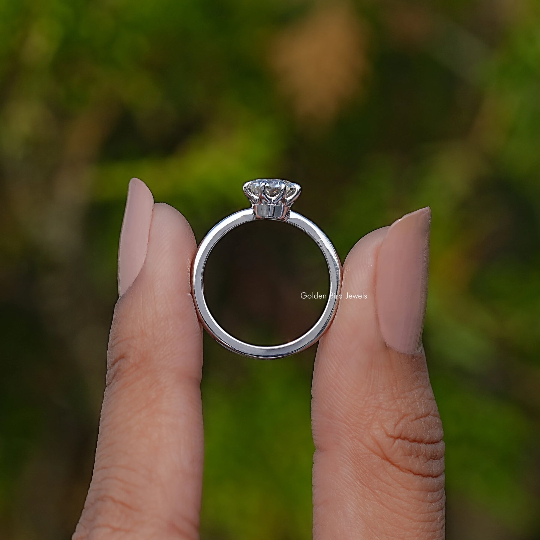 Moissanite Old European Round Solitaire Ring