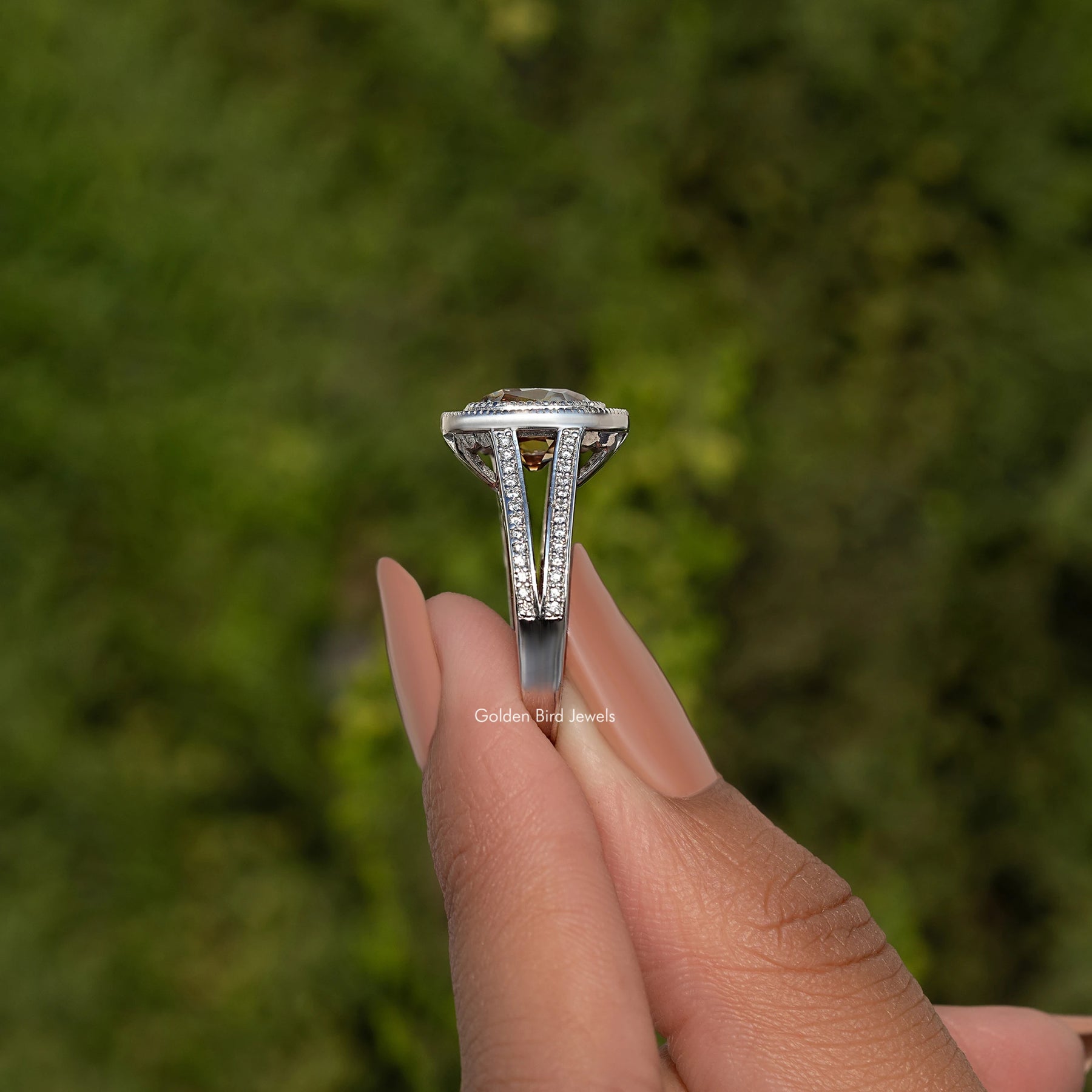 Old Mine Cushion Cut Moissanite Halo Ring