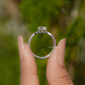 Square Old Mine Cushion Dimaond Solitaire Ring