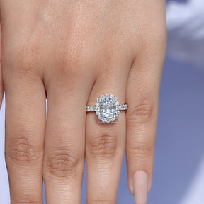 Top view of Cushion Cut Accent Halo Wedding Ring  for women 's wear