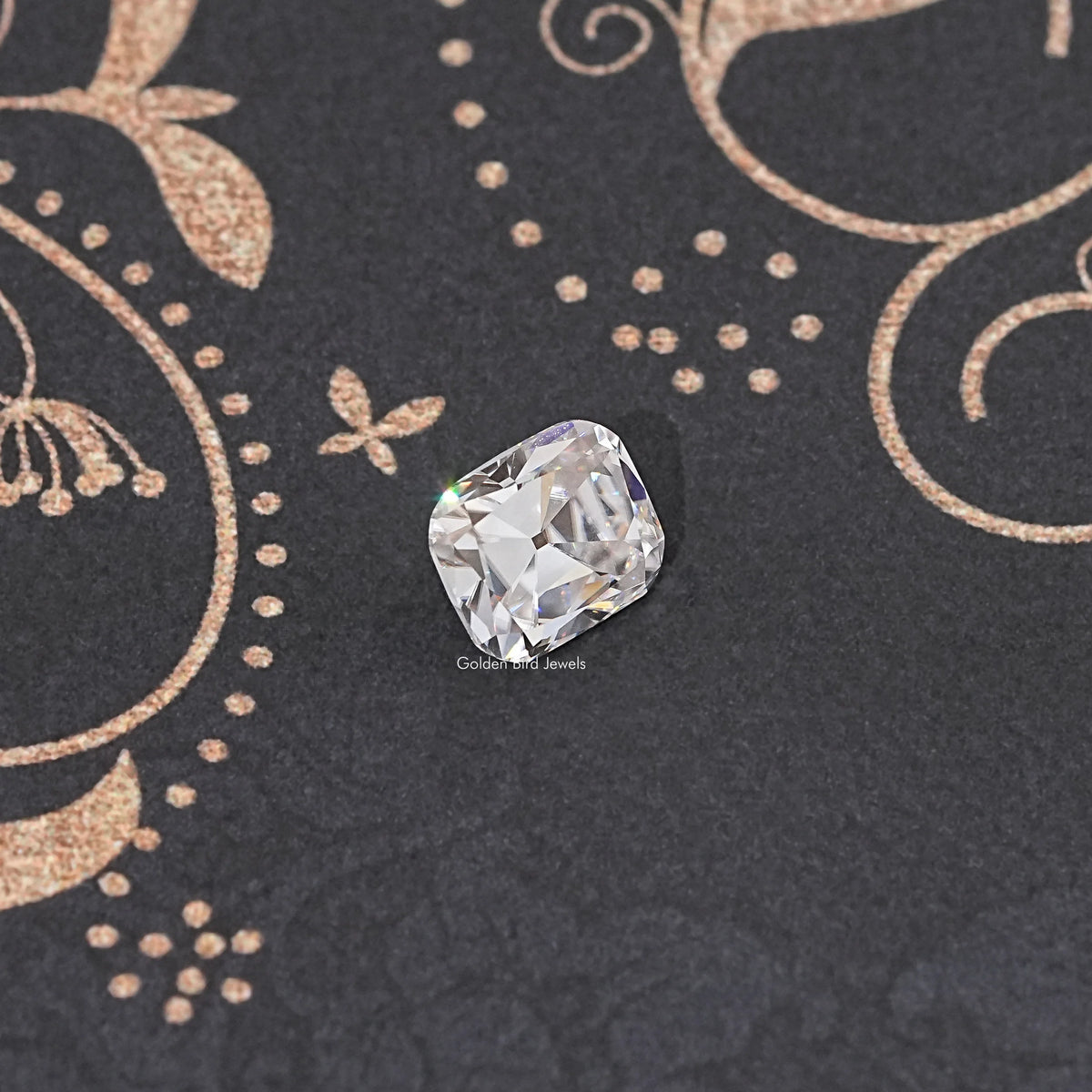 Front View Of Old Mine Cushion Cut Loose Moissanite