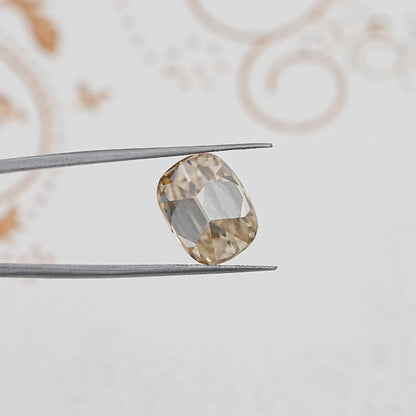 Detailed View Of Old Mine Cushion Cut Loose Moissanite Stone