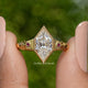Old Mine Dutch Marquise Cut Moissanite Ring