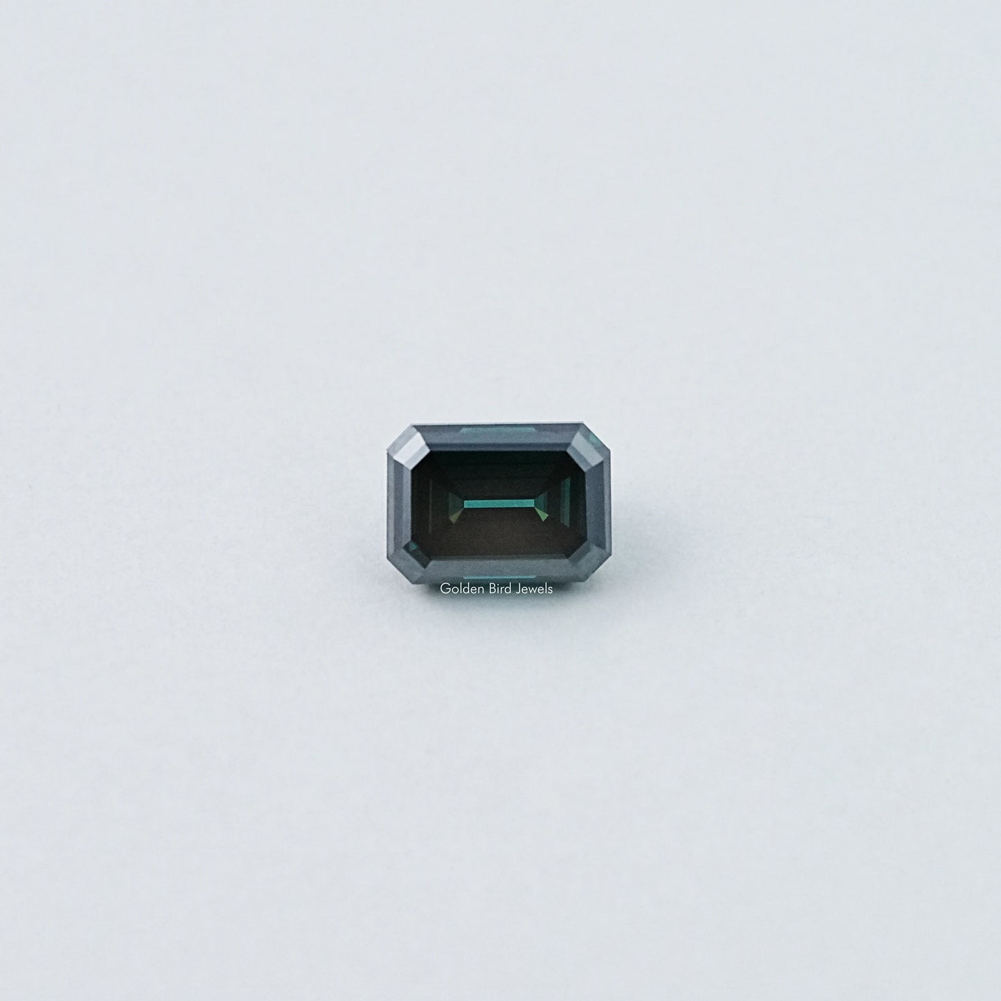 Dark Green Old Mine Emerald Cut Loose Moissanite