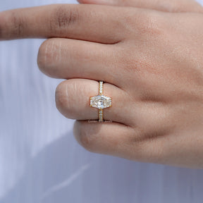 Old Mine Lozenge Cut Moissanite Engagement Ring