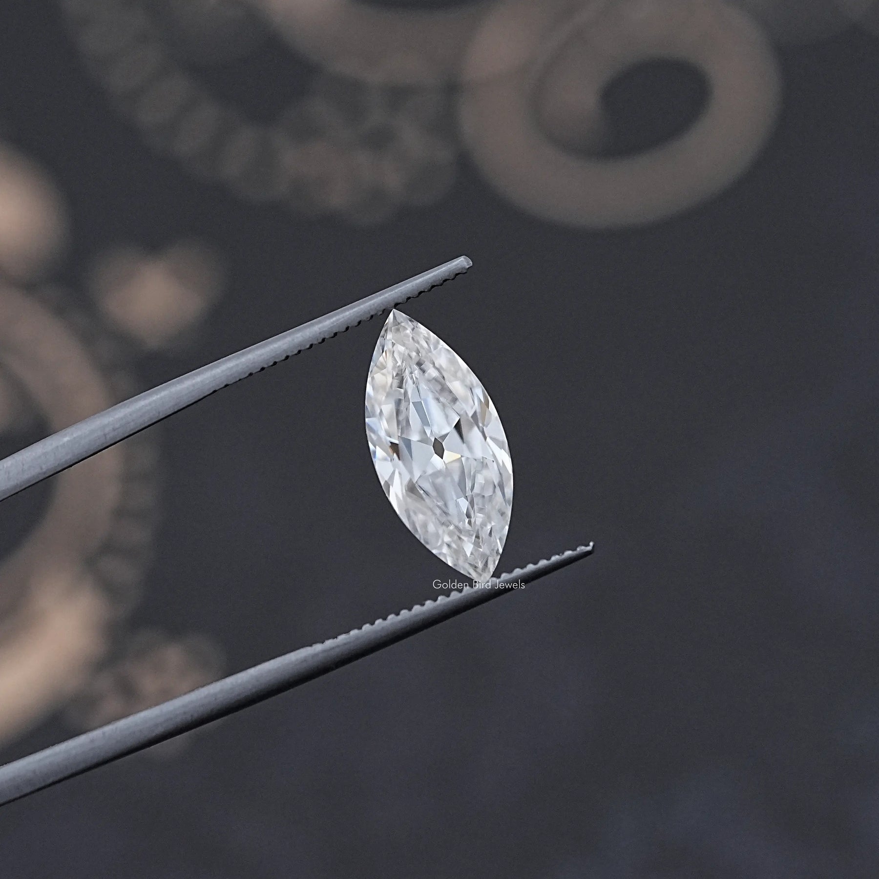 Cross View Of  Marquise Cut Loose moissanite  