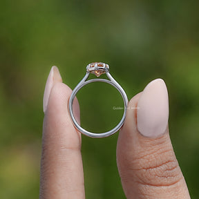 Old Mine Marquise Cut Moissanite Solitaire Ring