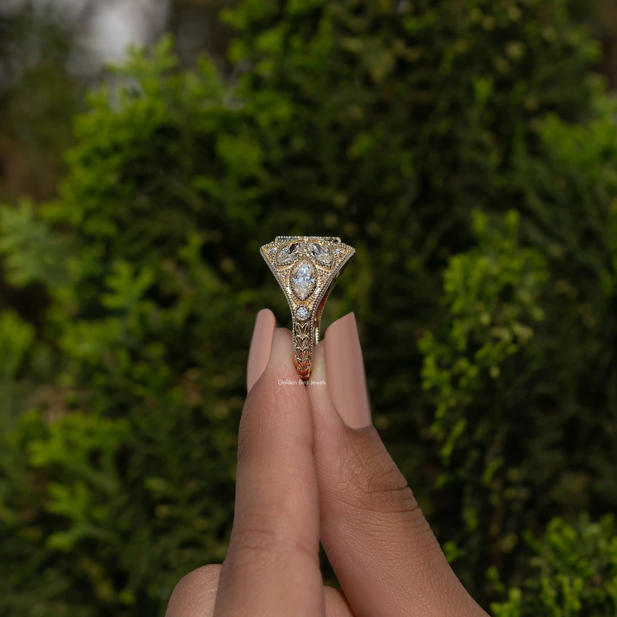 Moval Old Mine Cut Vintage Engagement Ring