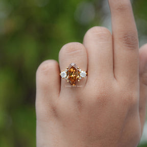 Moissanite Old Mine Moval Engagement Ring