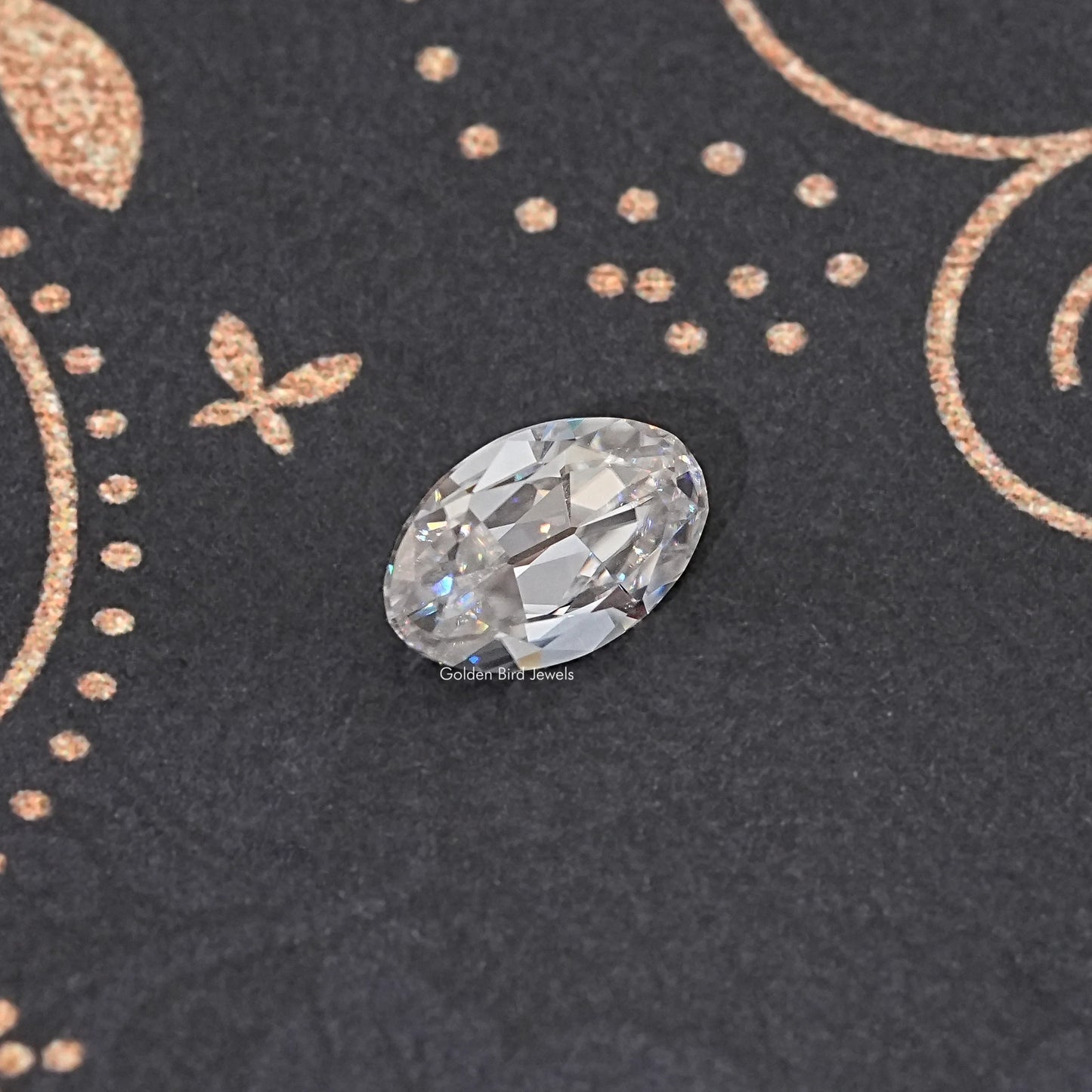 Front View Of Old Mine Oval Cut Loose Moissanite Stone