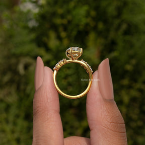 Old Mine Oval Cut Moissanite Ring