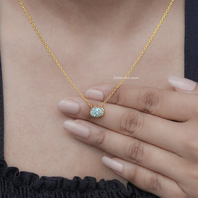 Old Mine Oval Moissanite Solitaire Pendant