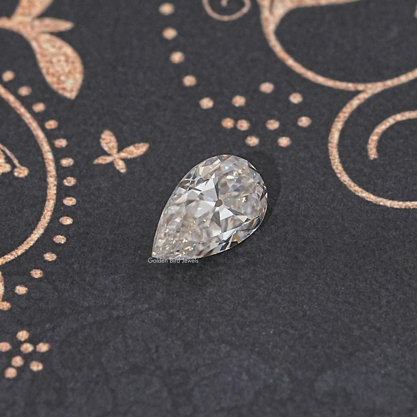Front View Of Old Mine Pear Cut Loose Moissanite Stone