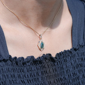 Moissanite Old Mine Pear Cut Designer Pendant