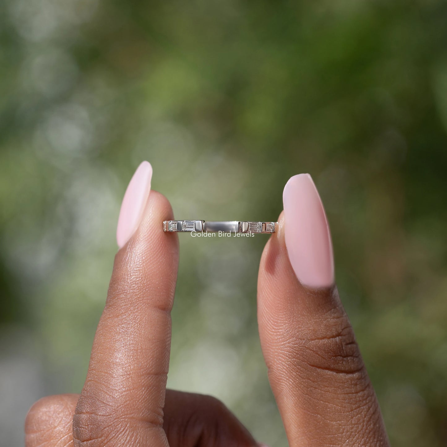 Baguette Cut Moissanite Open Gap Proposal Band